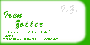 iren zoller business card